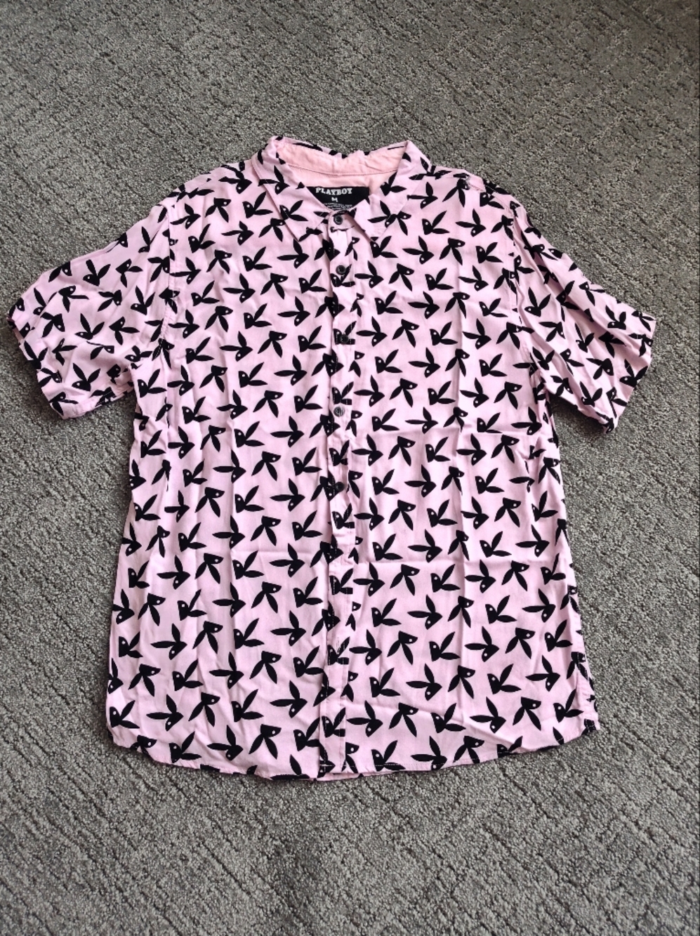 PLAYBOY Pink Shirt with Black Bunny Motif